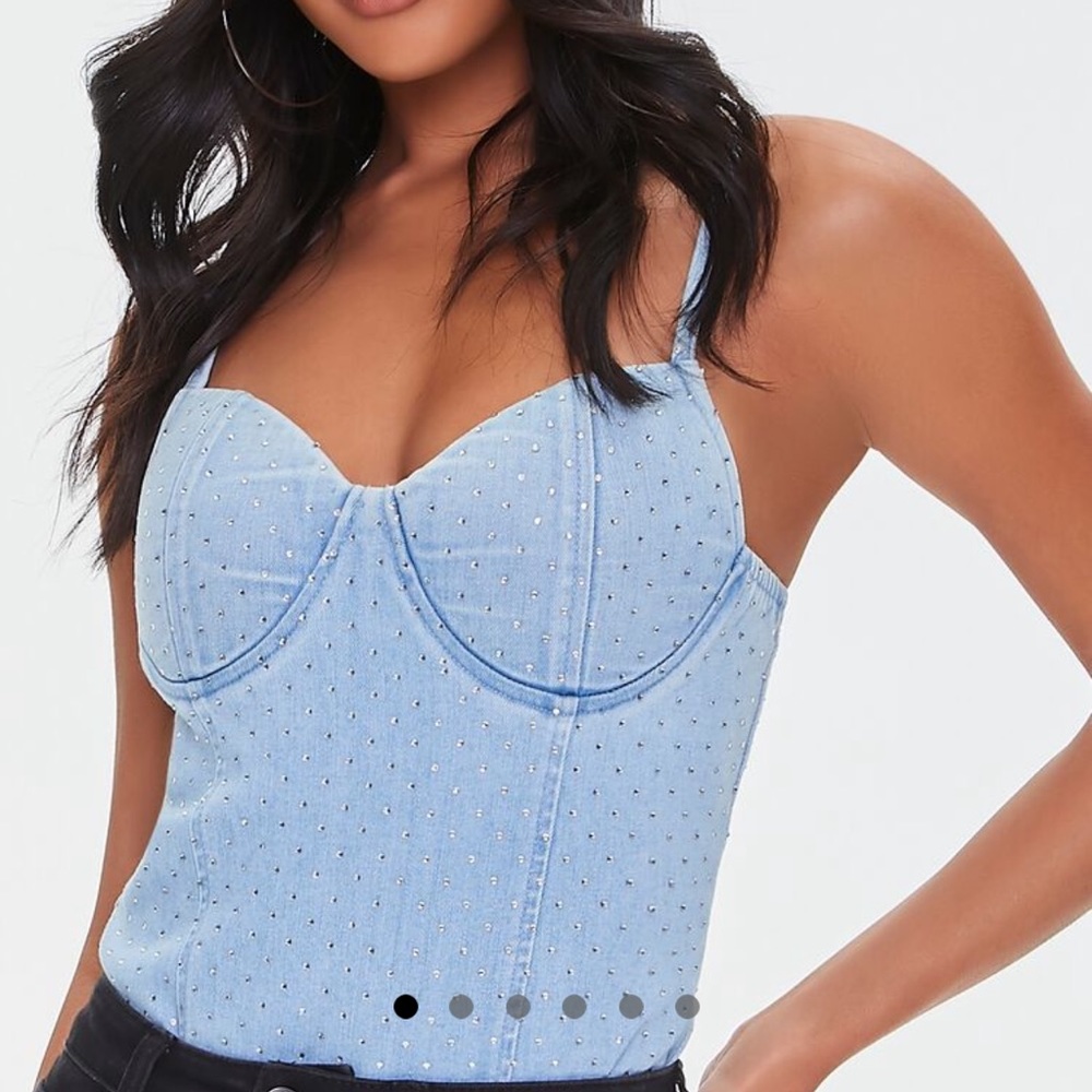 ✨Brand New✨ Studded Demin Bodysuit